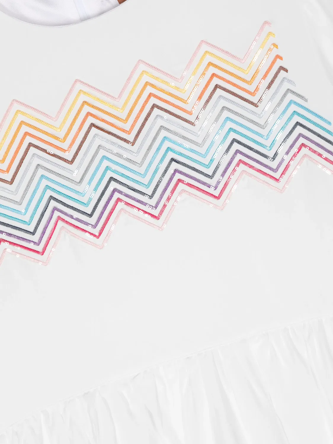 Платье с зигзагообразной вышивкой Missoni Home, белый — фото 3