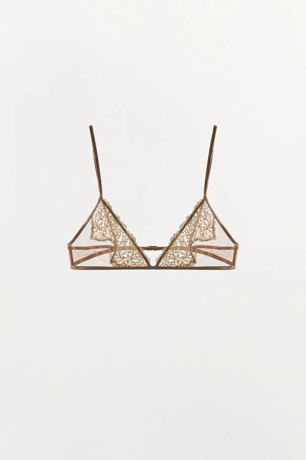 Бюстгальтер из сетки и кружева ZARA, Beige-pink — фото 4
