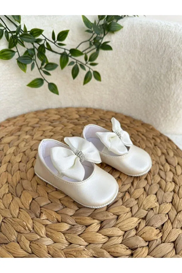 Детские ботиночки для девочек с принтом Hira Kids Collection, Cream — фото 2