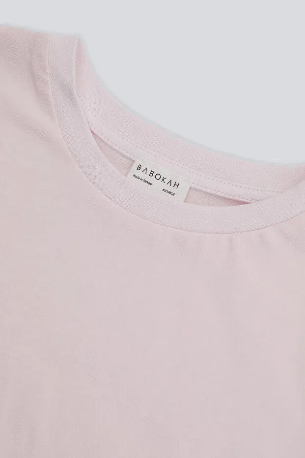 Детская футболка для девочек хлопковая Basics Babokah, Pink — фото 2