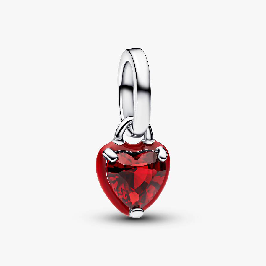 

Шарм Pandora Chakra Heart Mini Dangle, серебро/красный