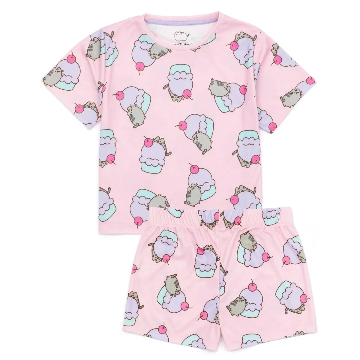 Детский комплект пижамы с принтом с коротким рукавом и короткими штанинами Pusheen, Multi — фото 3