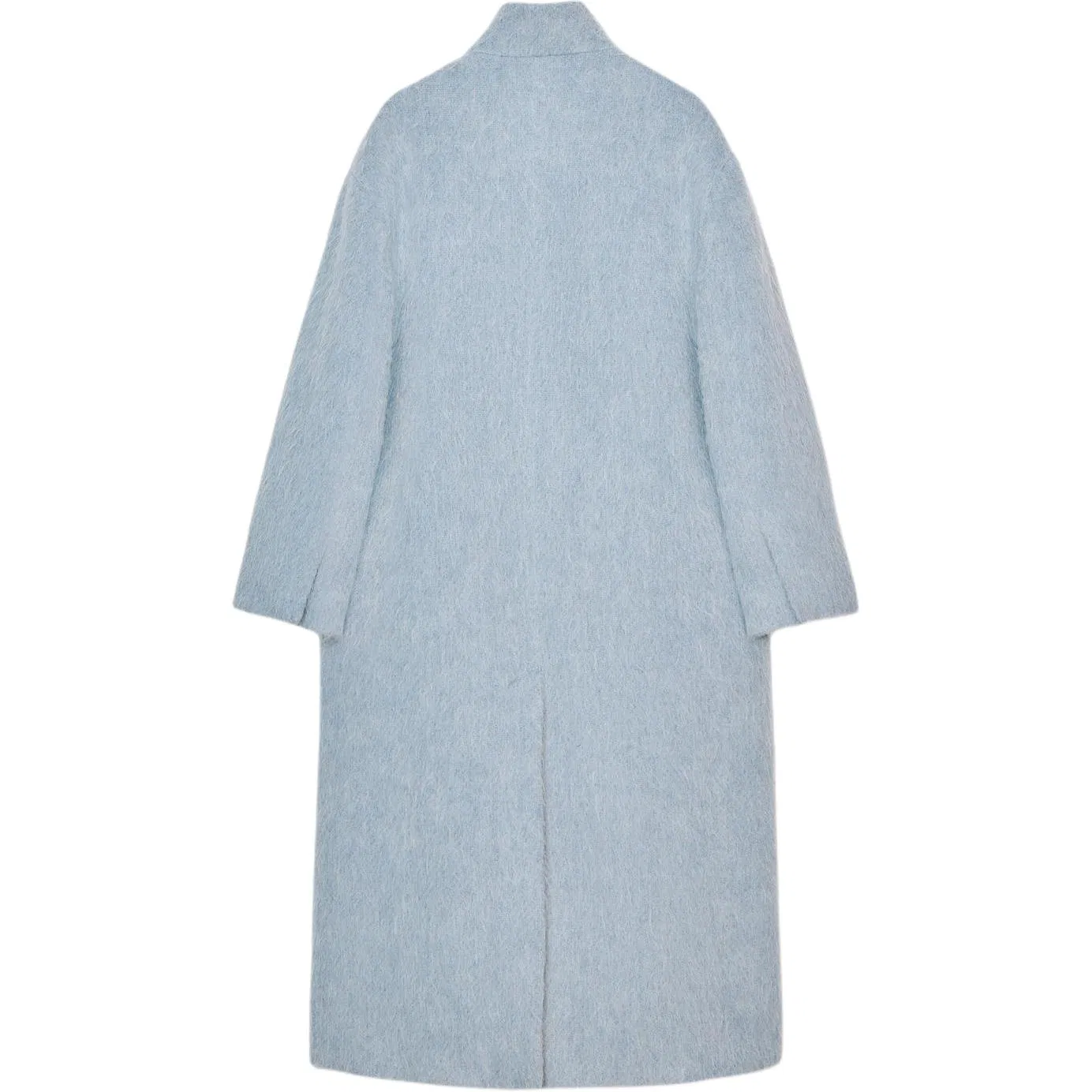 Женское пальто прямого кроя с воротником-стойкой Sky Blue ZARA, Sky Blue — фото 3