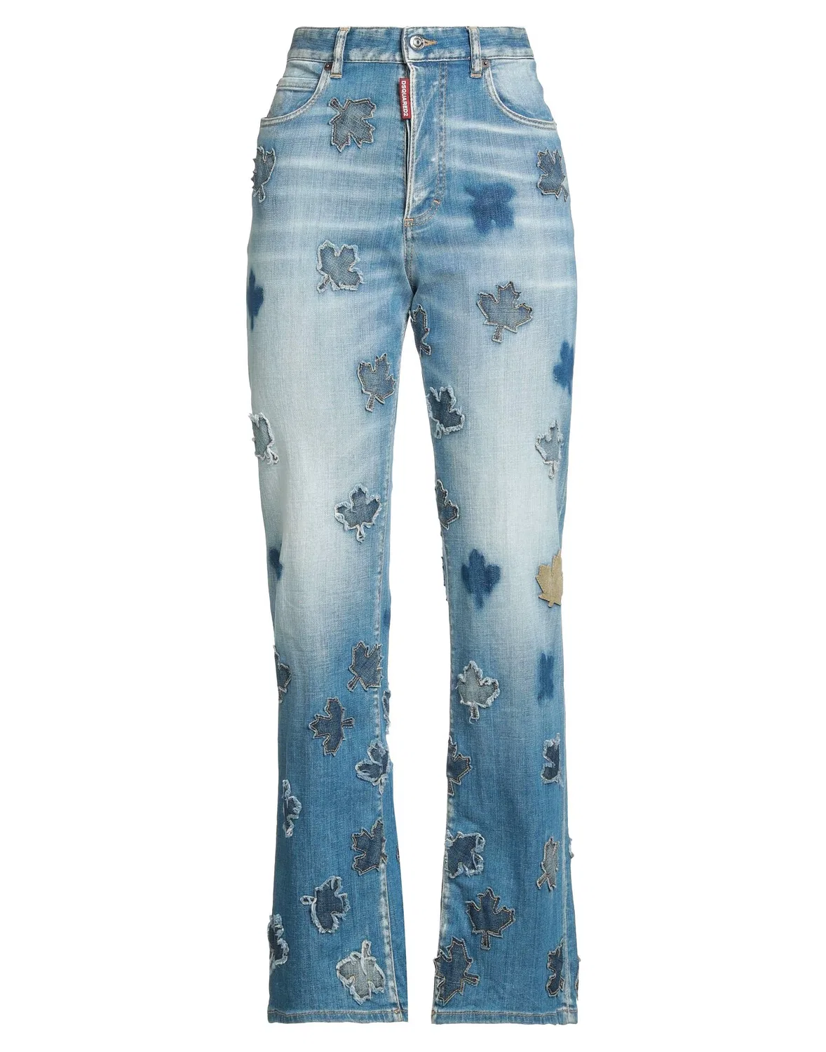 Женские джинсы прямого кроя с потертостями Dsquared2, синий