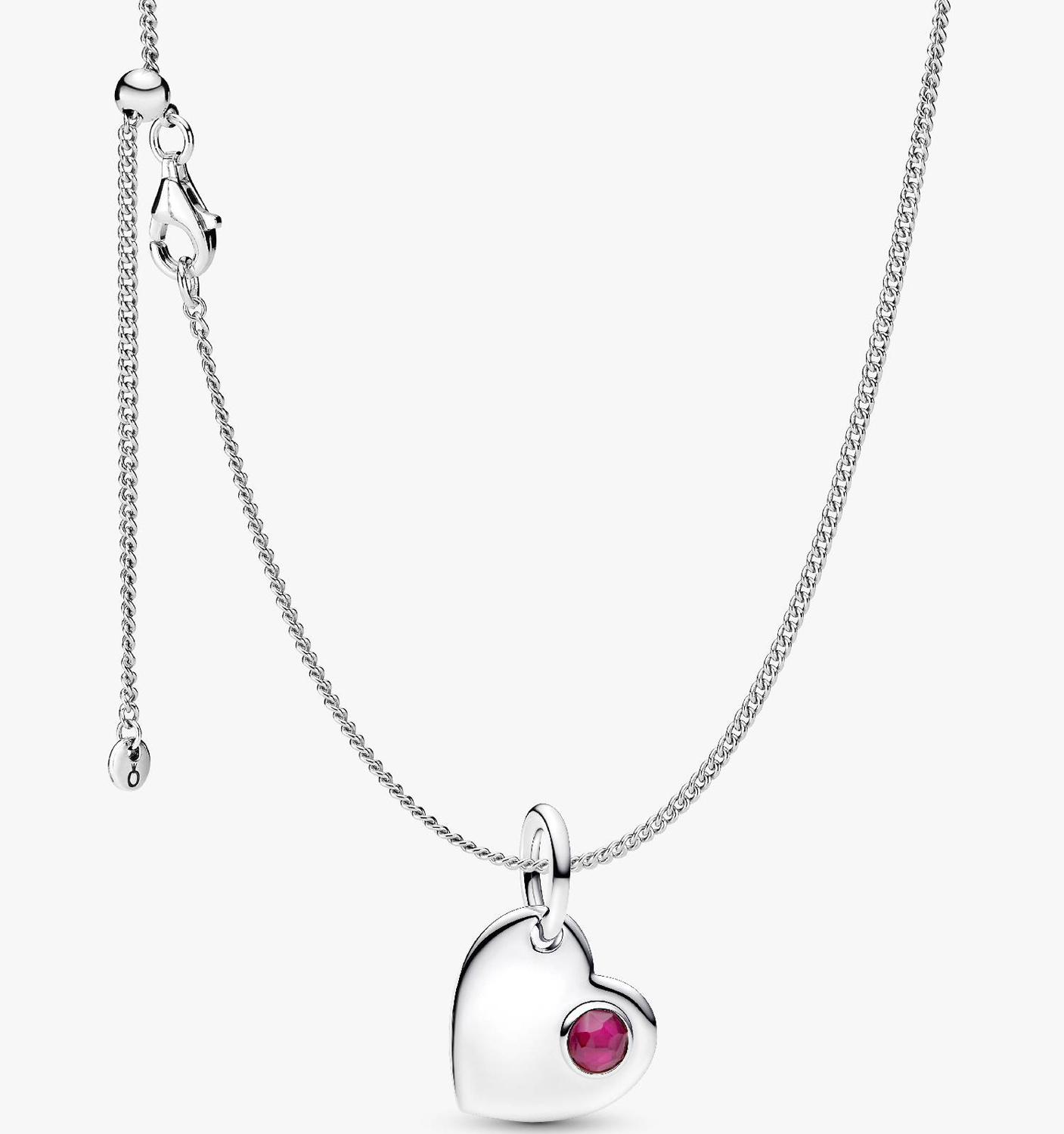 

Ожерелье с подвеской Pandora July Birthstone Heart, 2 предмета, серебро