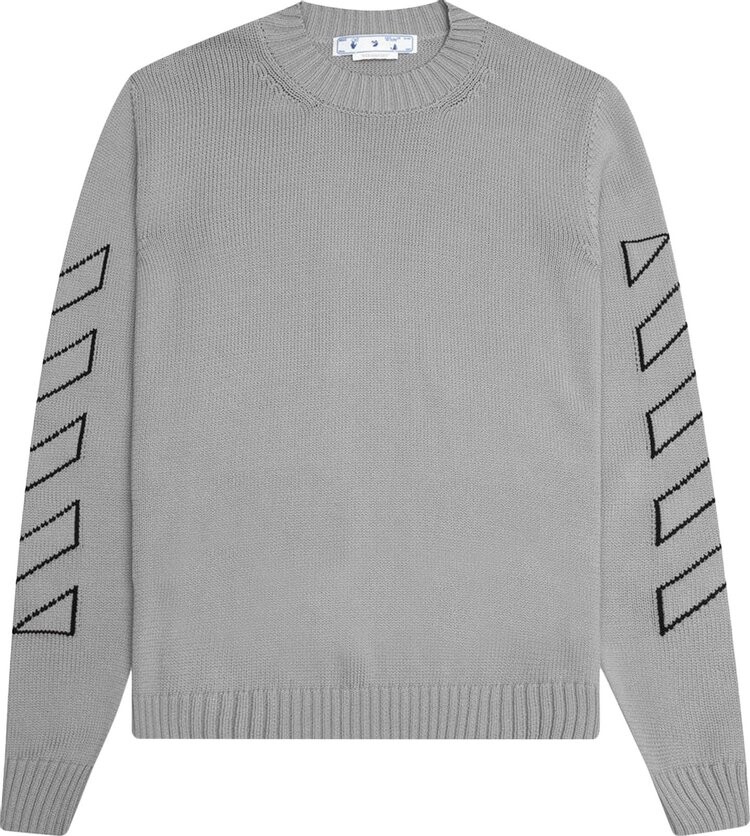 

Толстовка Off-White Diag Outline Knit Crewneck 'Medium Grey/Black', серый