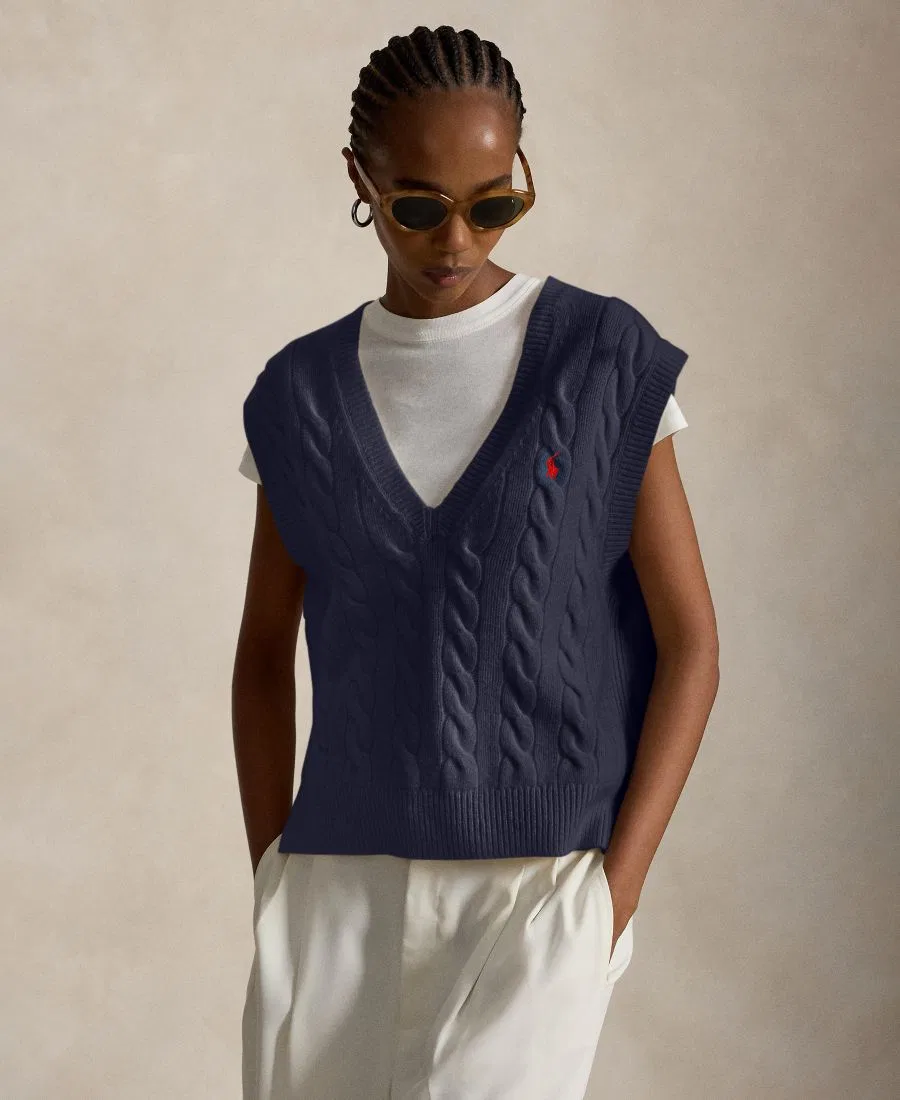 Безрукавный свитер-жилет с V-образным вырезом Polo Ralph Lauren, Hunter Navy