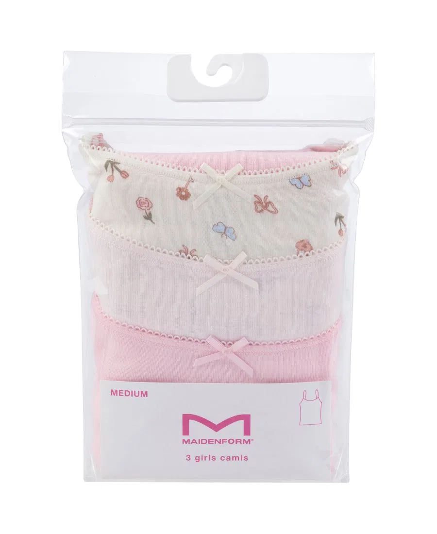 Комплект из 3 маек с пико-отделкой и бантом Maidenform, Multicolor Egret Charm Pink — фото 3