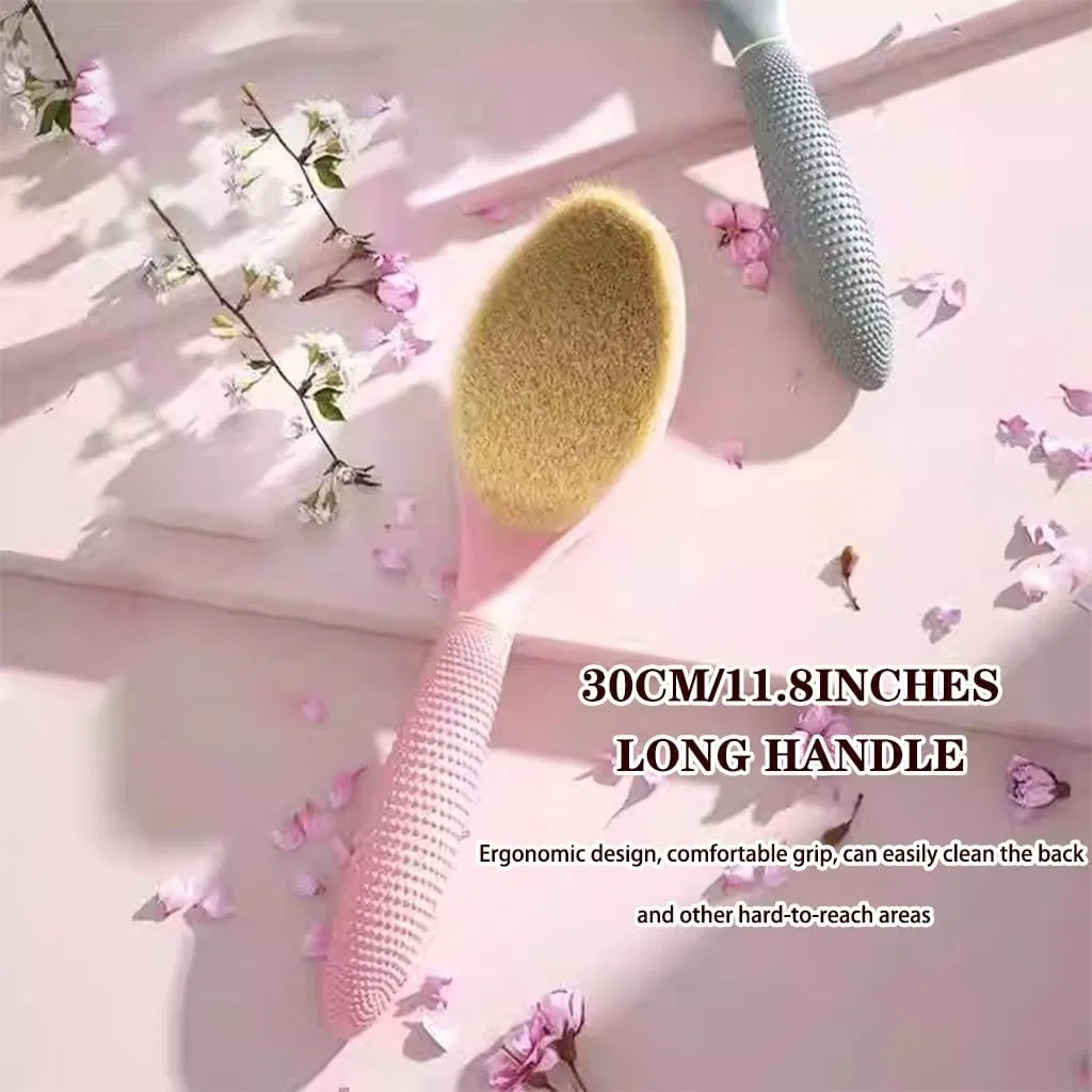 Щетка для тела с длинной ручкой, двусторонняя, 30x8 см, Pink Generic — фото 3