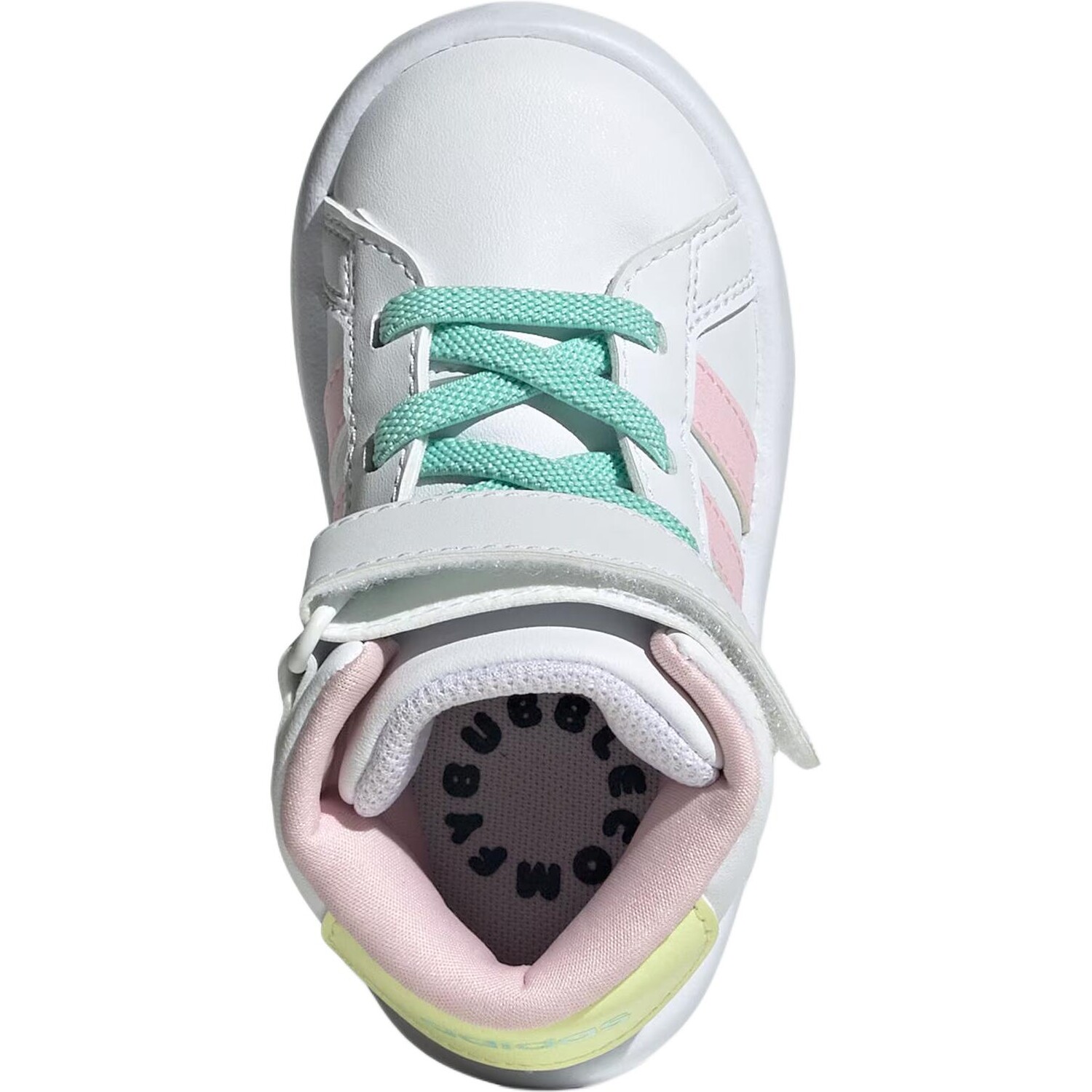 GRAND COURT Детская обувь для малышей, кроссовки Adidas, цвет White/Clear Pink/Ice Crystal Yellow — фото 4