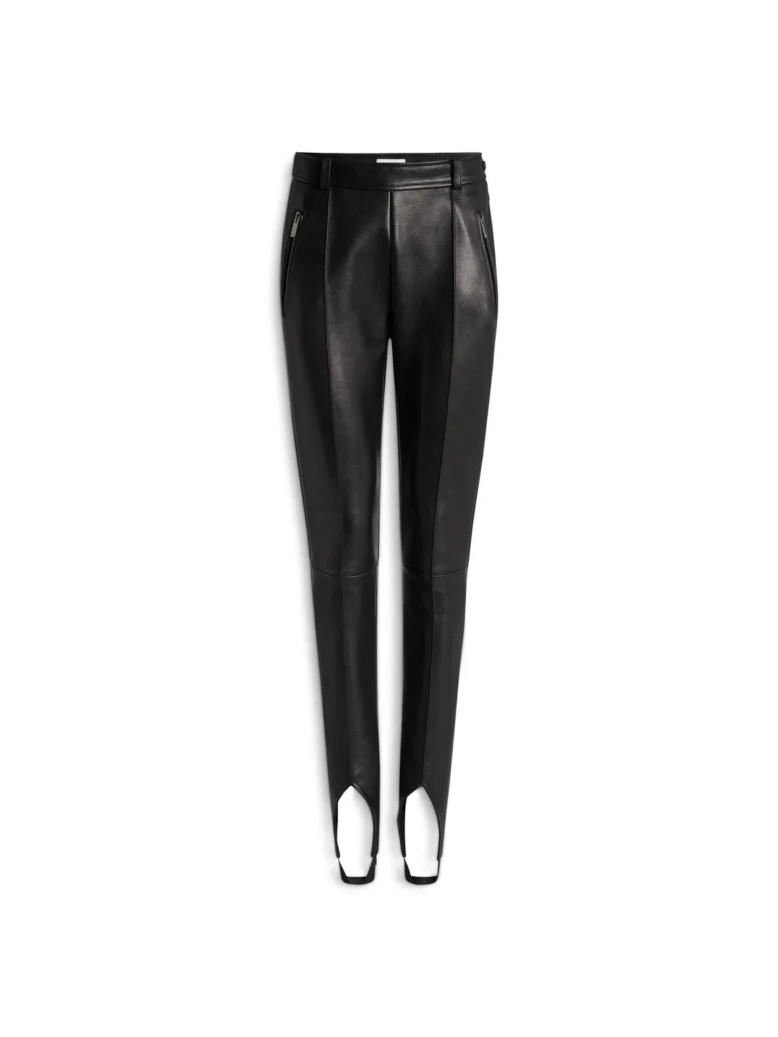 Брюки из овечьей кожи со штрипками BALMAIN, черный