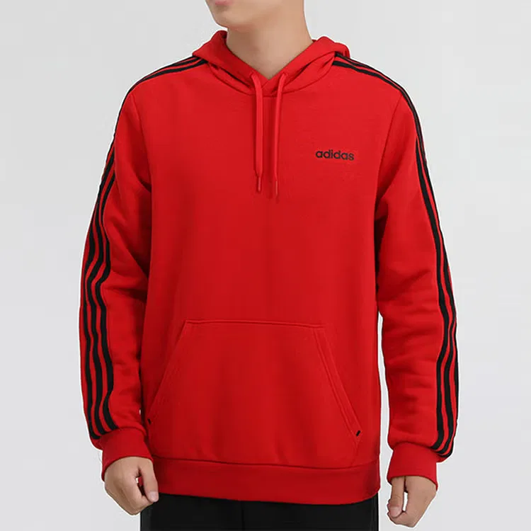 Худи спортивное с капюшоном Adidas, красный — фото 3