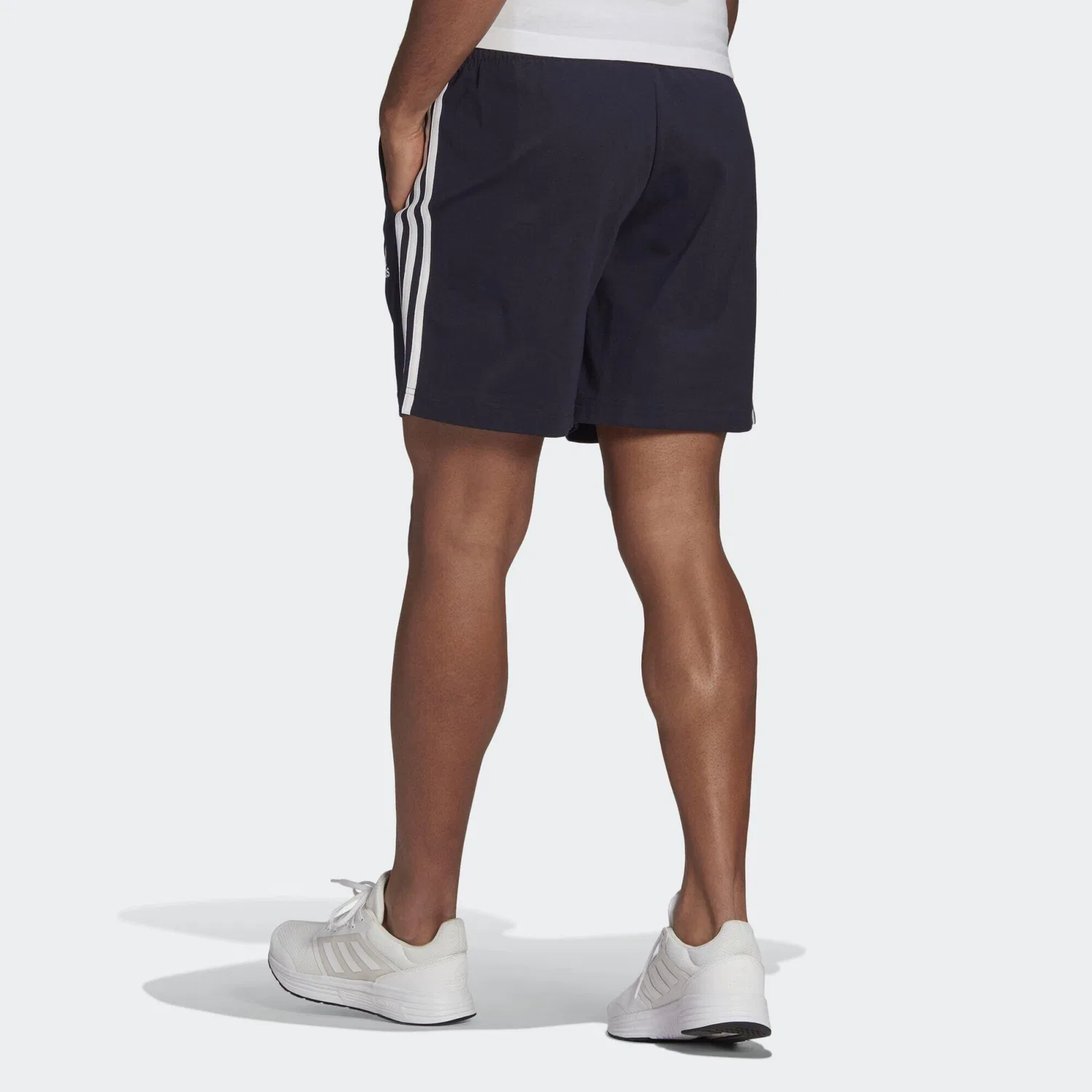 Мужские шорты с эластичным поясом AEROREADY Essentials 3-Streifen Adidas, Navyblau Weiss — фото 3