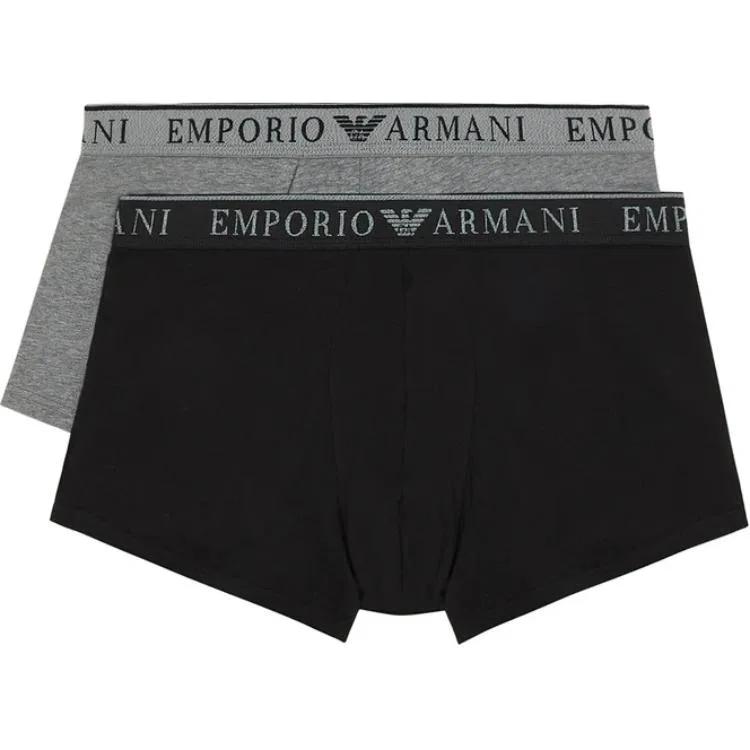 Мужские боксеры 2 шт., комплект, EMPORIO ARMANI, Black/Gray