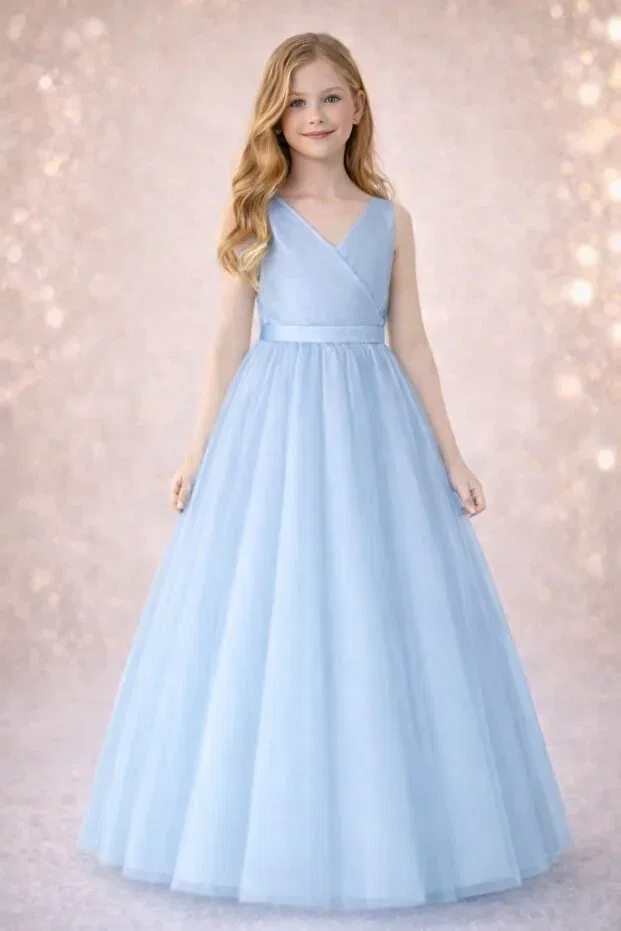 Детское платье для девочек с открытыми плечами Madyabutik, Baby Blue — фото 2
