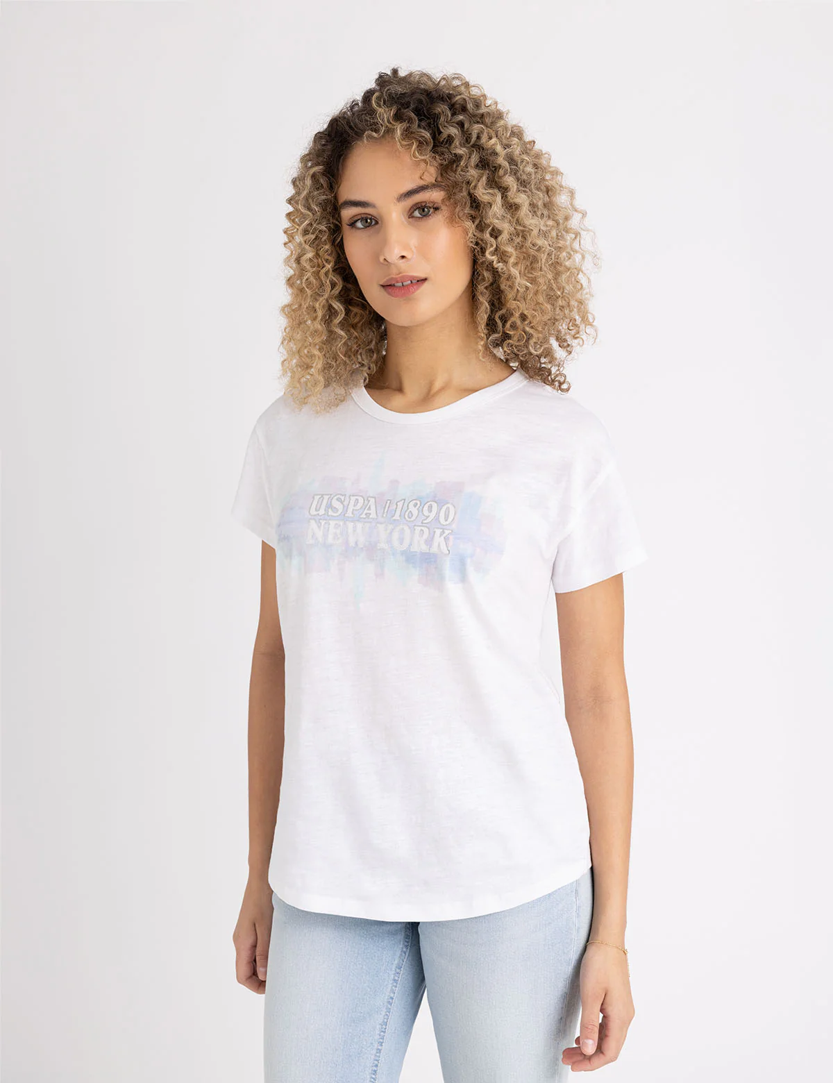 

Футболка U.S. Polo Assn New York Water Color Graphic, белый