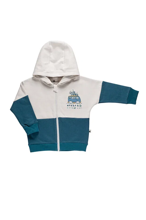 Детский кардиган с капюшоном Color-Block Hooded Zippered Little Yucca, Blue