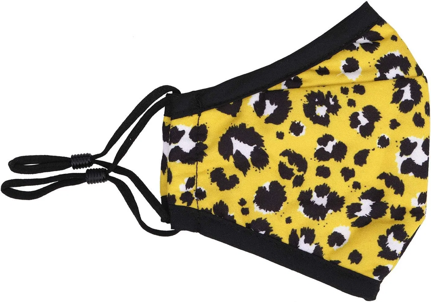 Многоразовая тканевая маска, 3 слоя, хлопок, Trimming Shop, 4 шт, Light Yellow Leopard Print