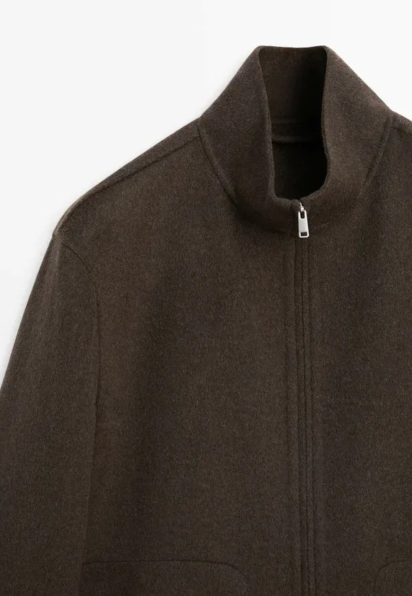 Куртка из шерсти Summer jacket Massimo Dutti, темно-коричневый — фото 3