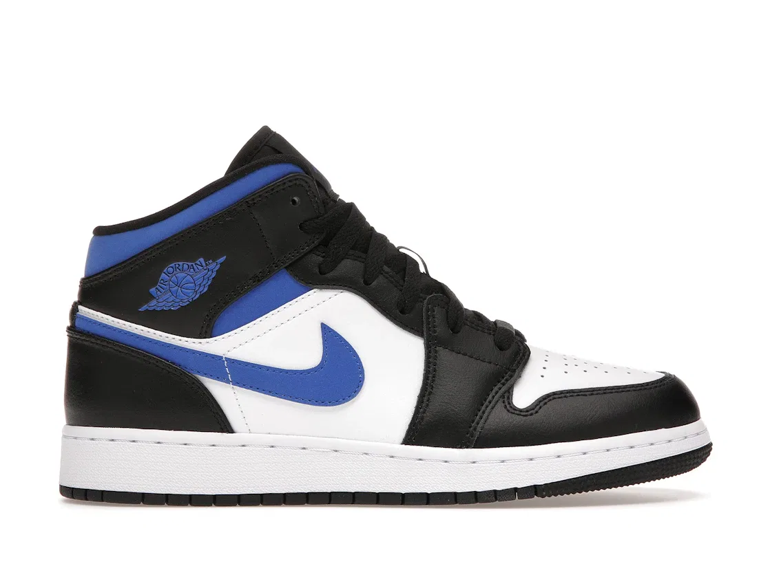 Детские кроссовки для мальчиков с высоким берцем Jordan 1 Mid, White/Racer Blue-Black
