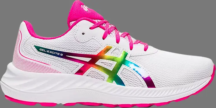 

Кроссовки gel excite 9 gs 'white pink glow' Asics, белый