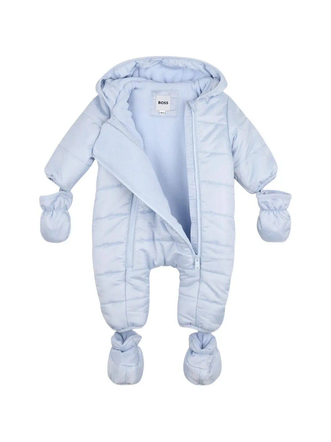 Стеганый комбинезон с логотипом Boss Kidswear, синий — фото 2