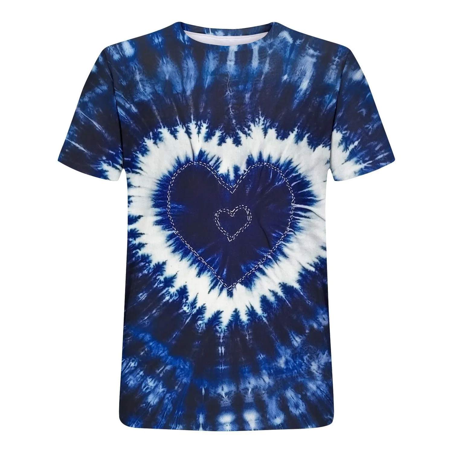 Женская футболка с принтом tie dye с длинным рукавом, 1a-blu Navy — фото 3