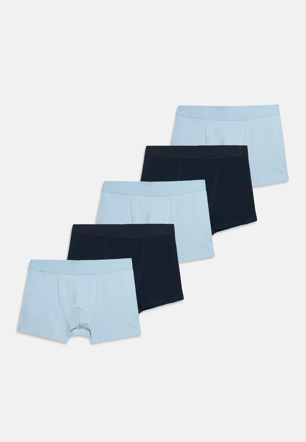 10 однотонных боксерских трусов Friboo, Dark Blue/ Light Blue — фото 3