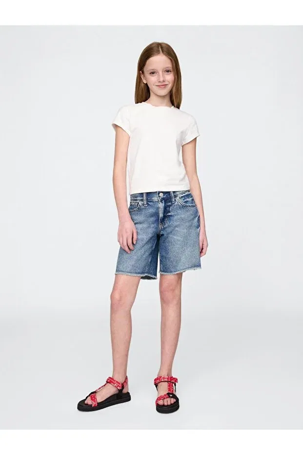Детские шорты для девочек джинсовые Basics Gap, Blue-000
