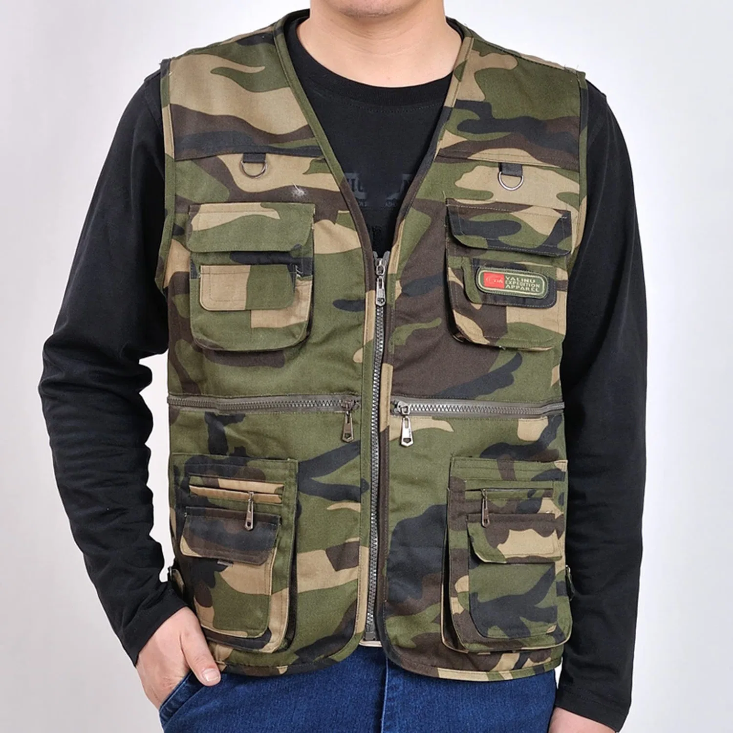 Мужской жилет с множеством карманов Classic Multi Pocket Jacket, camo — фото 2