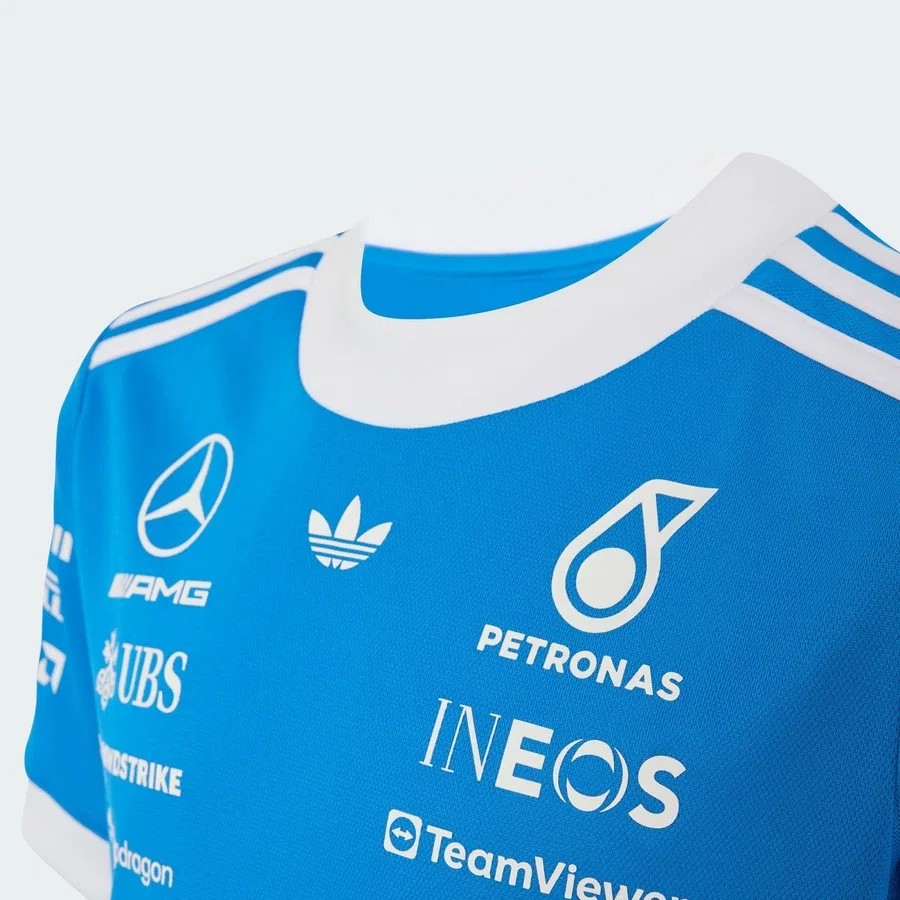 Футболка с принтом Mercedes-AMG Petronas Formula 1 Team Blue Wonder Driver Jersey, adidas, Сине-белый — фото 3