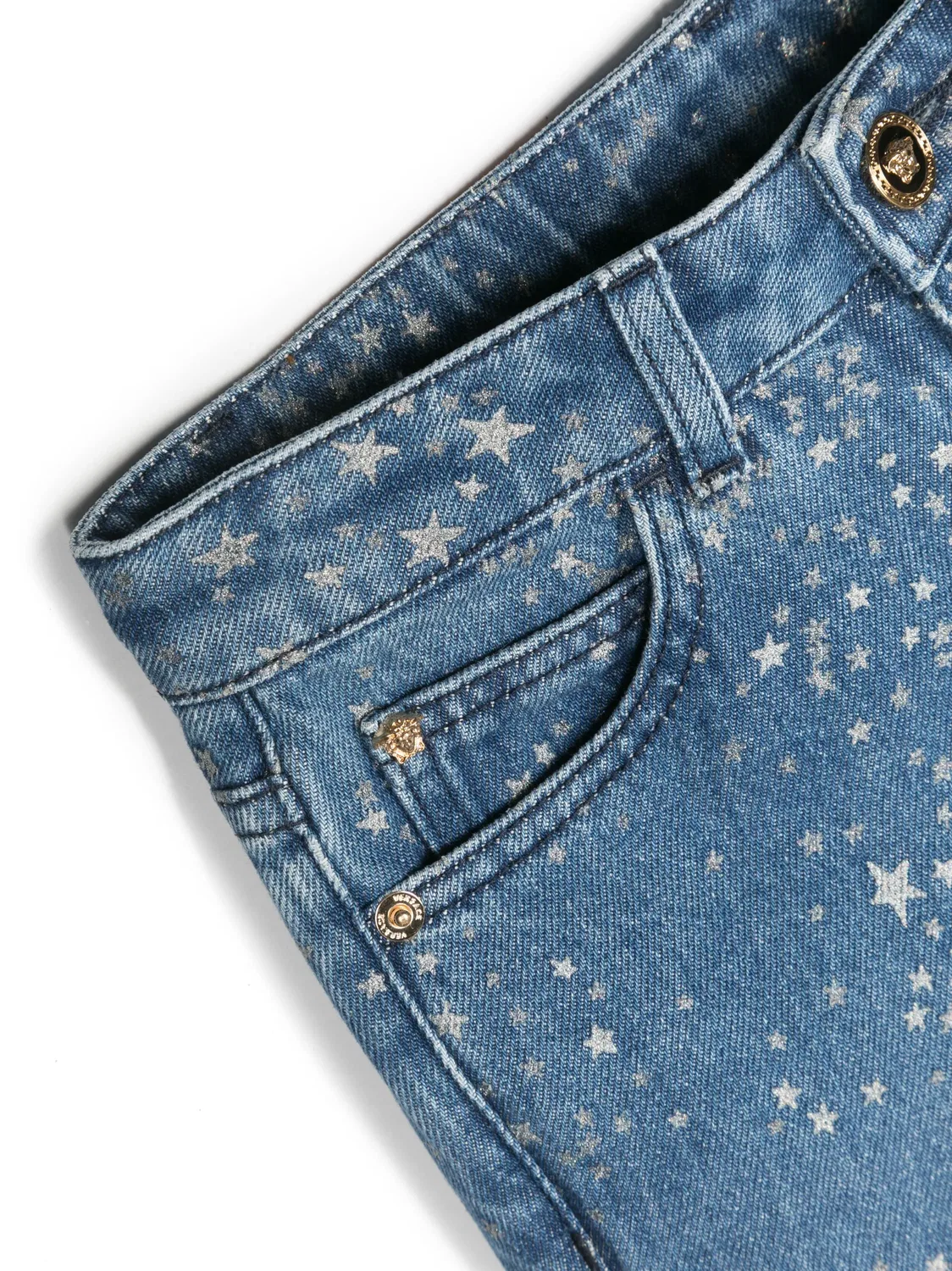 Джинсы с расклешенным кроем Stars Versace, синий — фото 3