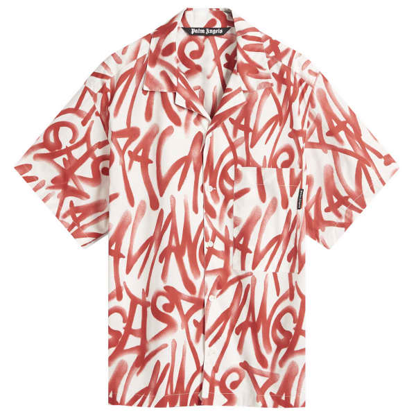 

Футболка с граффити для отпуска Palm Angels, красный