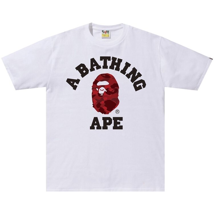 

Футболка BAPE Color Camo College Tee 'White/Red', белый