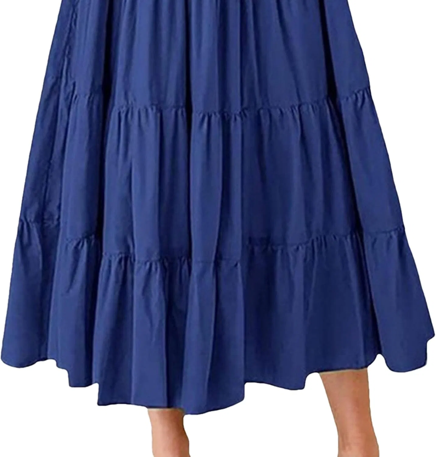 Женское летнее макси-платье с рюшами и воланами, Navy Blue — фото 4