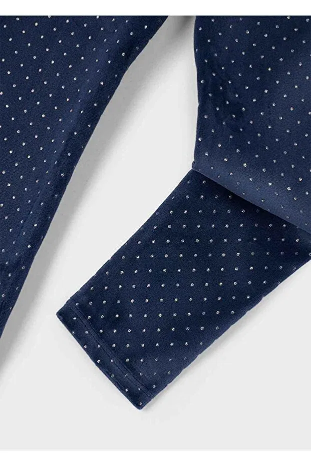 Детские леггинсы для девочек в горошек Mayoral, Navy Blue — фото 2