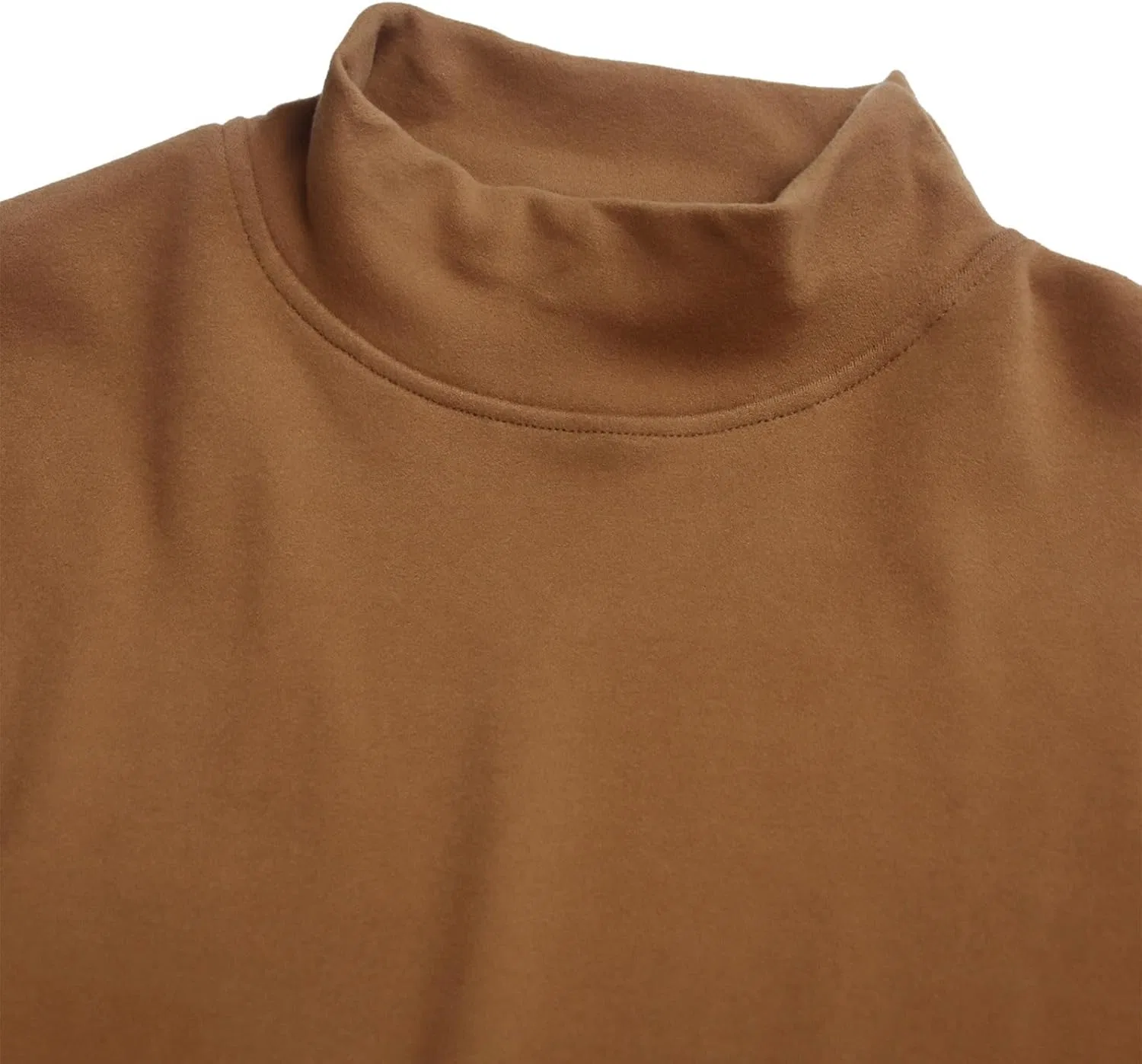 Мужская водолазка облегающая Casual Basic, Coffee — фото 4