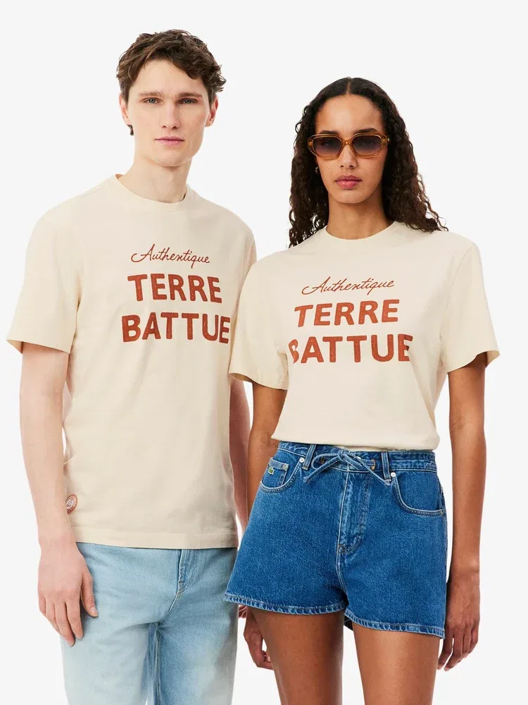 Футболка с графическим принтом Roland Garros LACOSTE, Orange