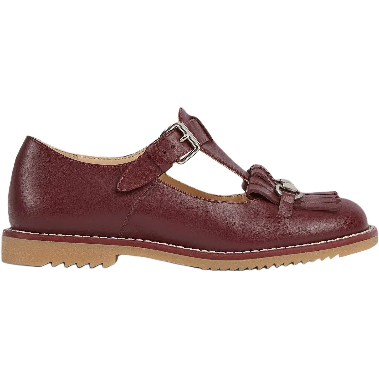 Детские кеды Gucci Burgundy из натуральной кожи — фото 3