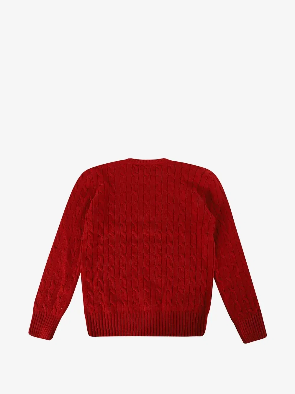 Джемпер с вышитым логотипом и узором из кос POLO RALPH LAUREN KIDS, красный — фото 2
