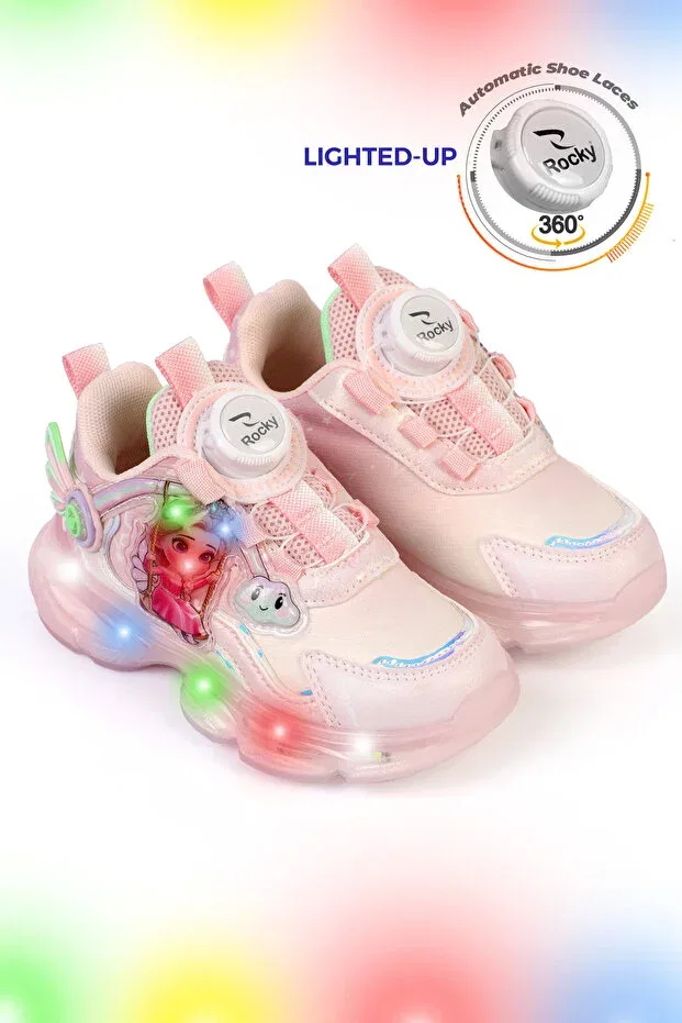 Детские повседневные кроссовки для девочек с подсветкой Swing Rocky Sport, Pink — фото 2