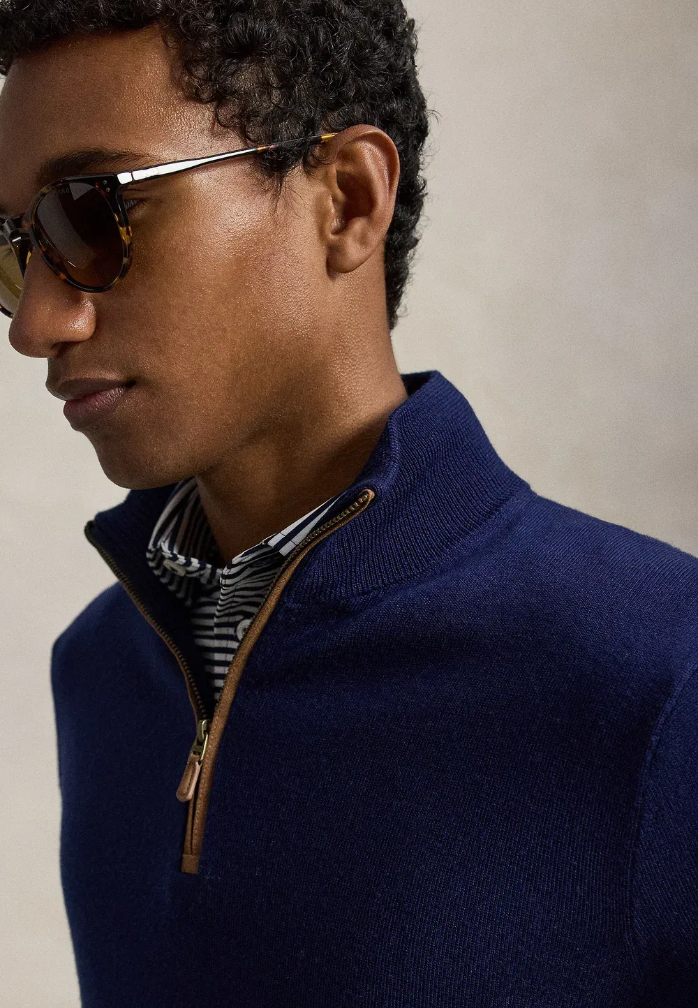 Свитер с застежкой-молнией до середины груди - джемпер Polo Ralph Lauren, Refined Navy — фото 4