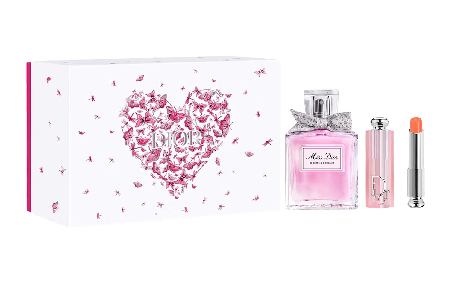 Женский парфюмерный набор с бальзамом для губ, модель Floral Sweetheart, DIOR, Pink Butterfly Box Limited Edition — фото 4