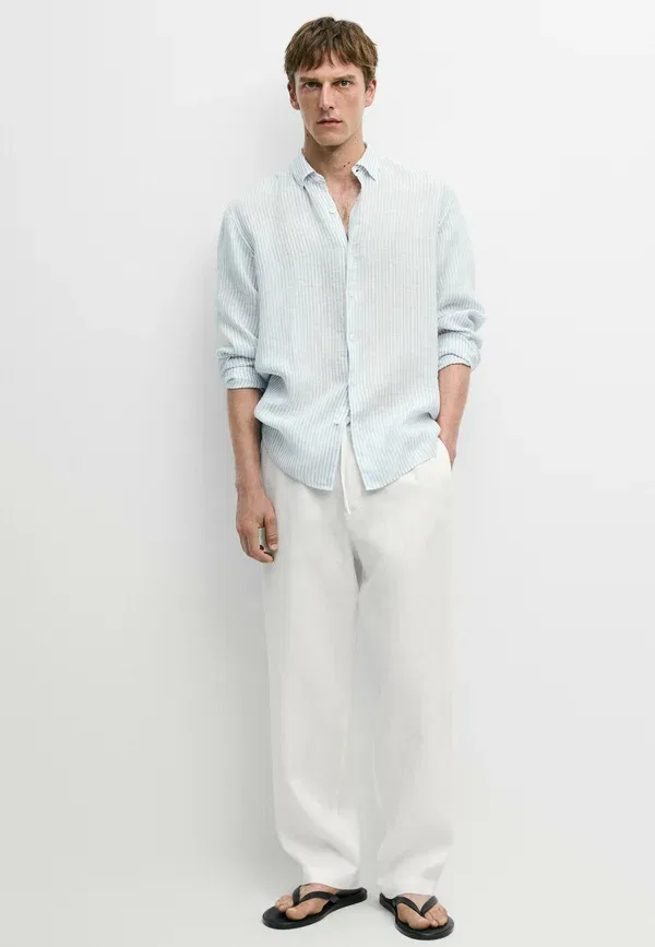 Рубашка с полосками Shirt Massimo Dutti, Light Blue, светло-голубой — фото 2
