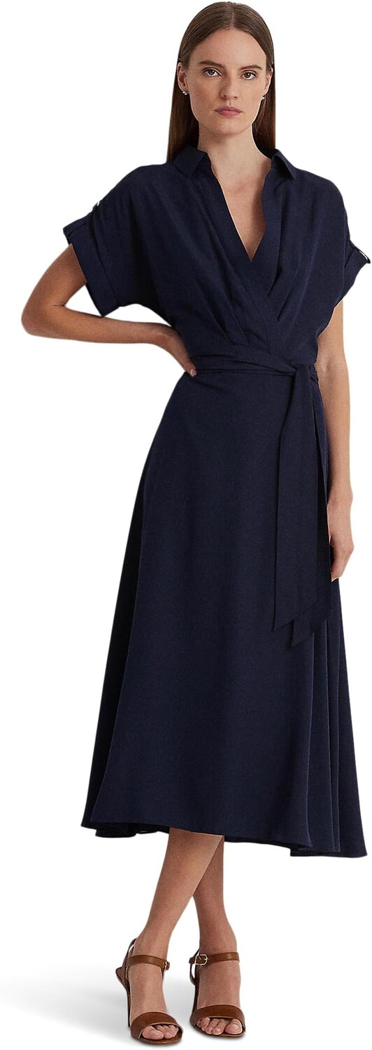 

Платье из крепа с поясом LAUREN Ralph Lauren, цвет Lighthouse Navy