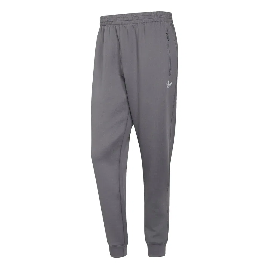 Зауженные брюки ADIDAS ORIGINALS 'Trefoil Essentials' серого цвета