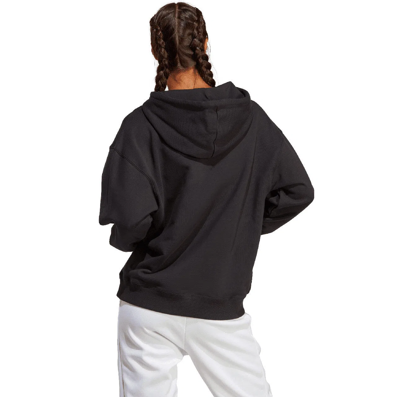 Женское оверсайз худи с капюшоном и большим логотипом adidas Essentials Big Logo Oversized French Terry Hoodie, Adidas, Цвет Schwarz — фото 3