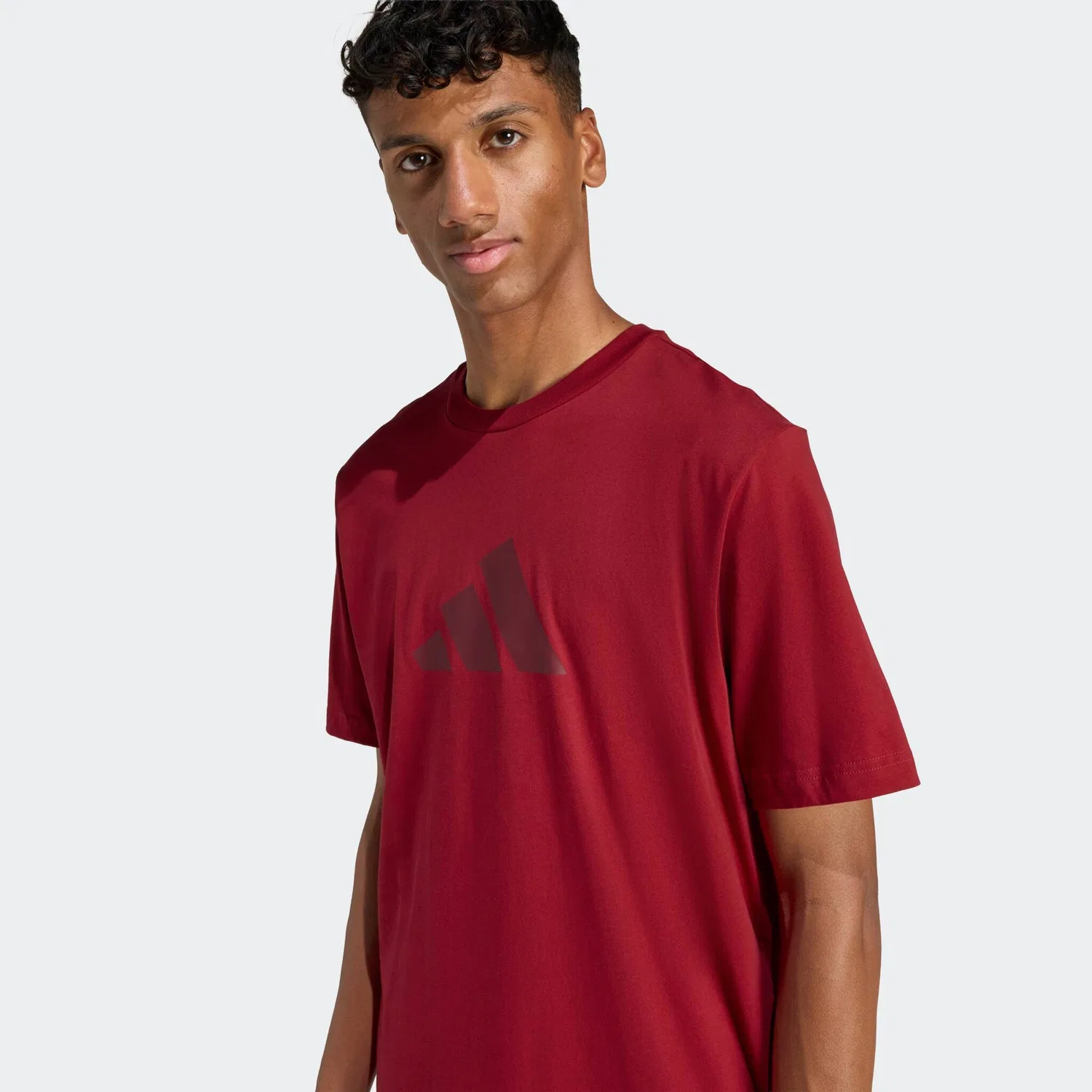 Детская футболка свободного кроя с 3-полосным логотипом Adidas Sportswear, Active Maroon — фото 4