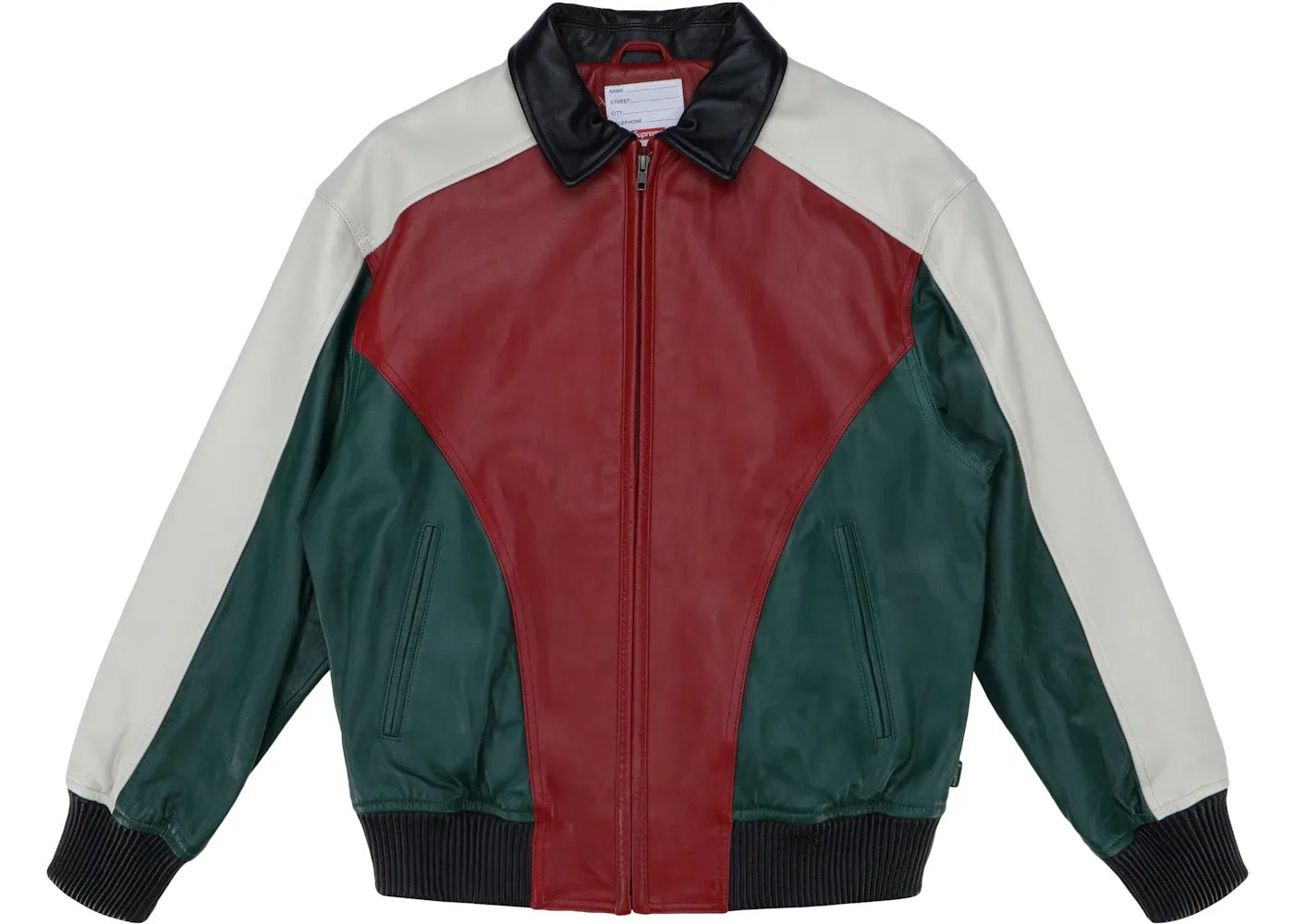Мужская кожаная куртка с шипами Supreme, Red