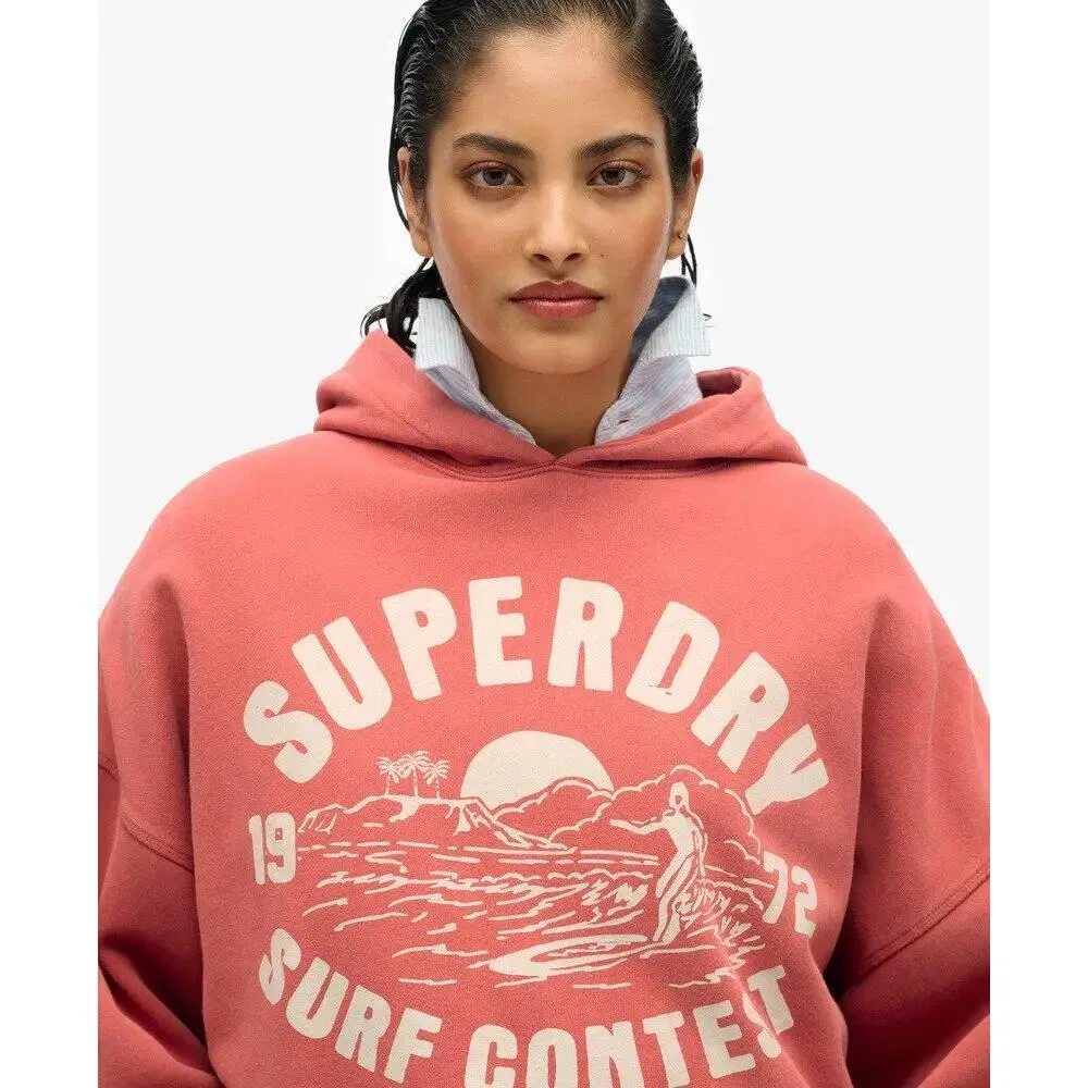 Женское худи oversize с принтом Lo-Fi Superdry, Rot — фото 4